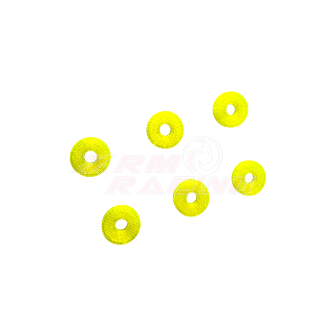 PD1 RUBBER WASHER. 6MM WHOLE YELLOW (PACK OF 6)